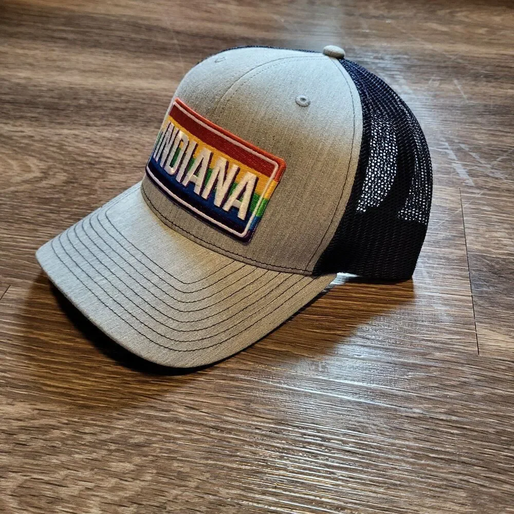 Indiana LGBTQIA+ Gay Pride Trucker Snapback Hat